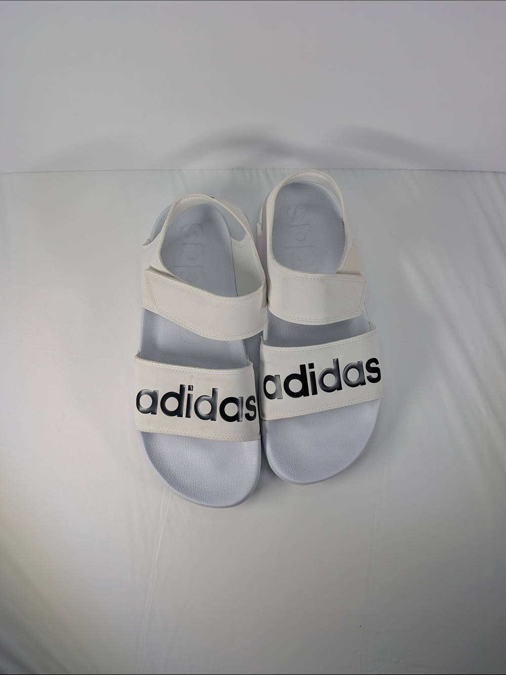 Adidas White Logo Comfort Slide Sandals - Picture 3 of 11